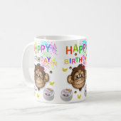 Mug de singe joyeuse Mug d'anniversaire (Devant gauche)