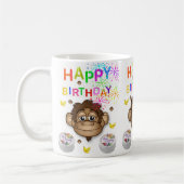 Mug de singe joyeuse Mug d'anniversaire (Gauche)