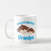 Mug de singes mignons de grand-pa du monde (Gauche)