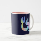 Mug de sirènes holographiques colorées (Devant droit)