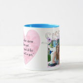Mug de soeur avec photo et citation dans le coeur (Centre)