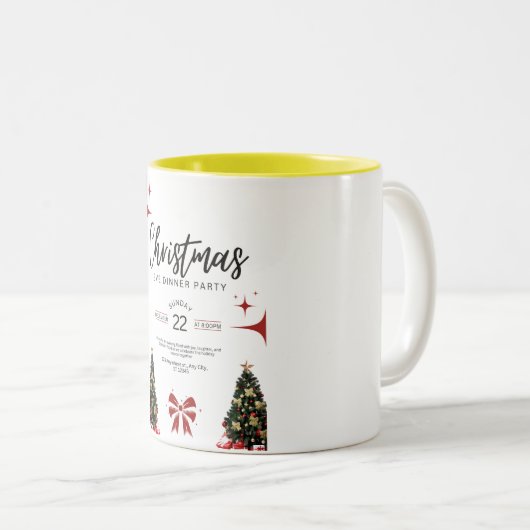 Mug de soirée Even de l'arbre de Noël vert (Devant droit)