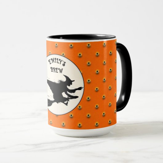 Mug de sorcière d'Halloween personnalisé (Devant droit)