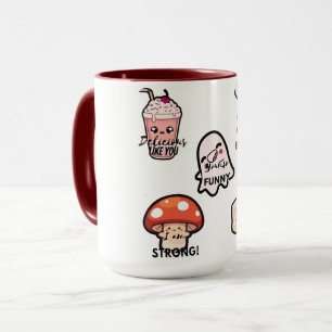 Mug de style autocollant Kawaii esthétique mignon