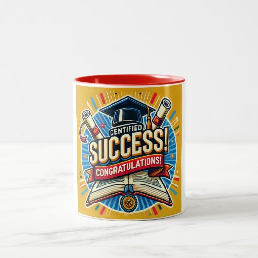 Mug de succès certifié | Exam Félicitations Mug (Centre)
