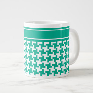 Mug de taille Jumbo, Emerald Green Dogtooth Check