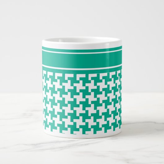 Mug de taille Jumbo, Emerald Green Dogtooth Check (Devant)