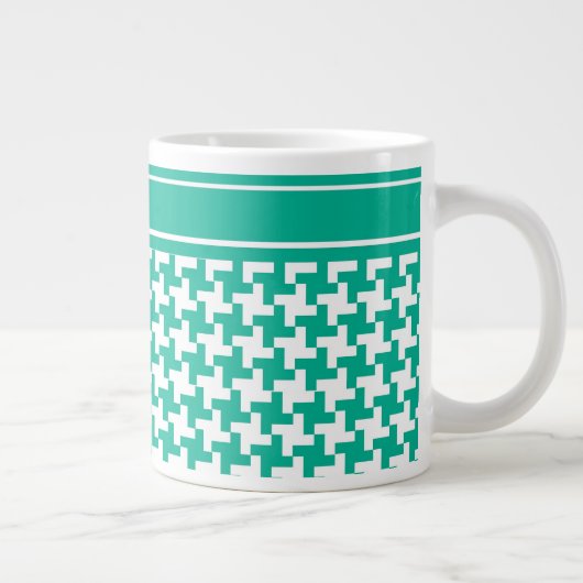 Mug de taille Jumbo, Emerald Green Dogtooth Check (Droite)