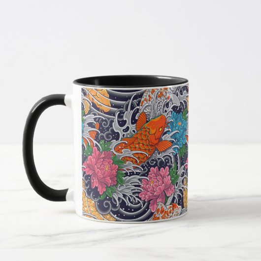 Mug de tatouage coloré Koi (Gauche)