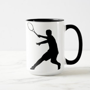 Mug de tennis avec silhouette d'un joueur