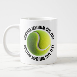 Mug de tennis géant avec texte personnalisé de tai