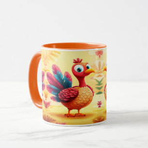 Mug de Thanksgiving avec un dindon mignon