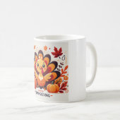 Mug de Thanksgiving de dinde mignon | Kawaii Autom (Devant droit)