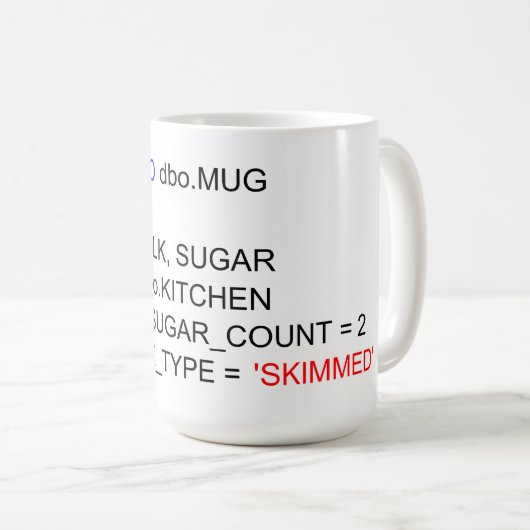 MUG DE THÉ DE PROGRAMMATION SQL (Devant droit)