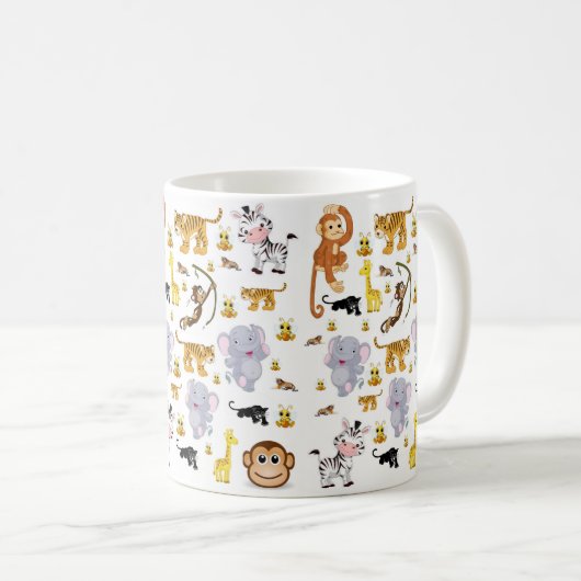 Mug de tigre d'éléphant de singe (Devant droit)
