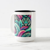 Mug de tigre tropical - Art de la jungle (Devant gauche)