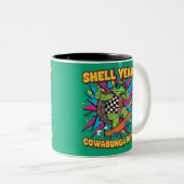Mug de tortue de skateboard - Coquille drôle Ouais (Devant droit)