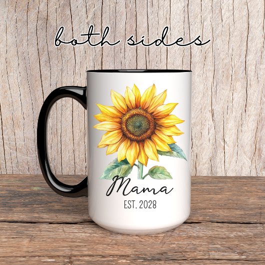 Mug de tournesol personnalisé pour maman, grand-mè