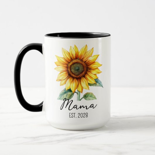 Mug de tournesol personnalisé pour maman, grand-mè (Gauche)