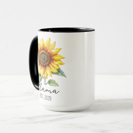 Mug de tournesol personnalisé pour maman, grand-mè (Devant gauche)