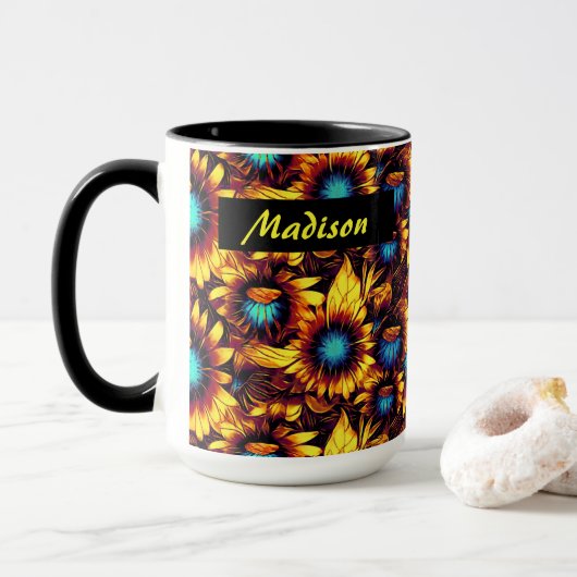Mug de tournesols lumineux (Avec donut)