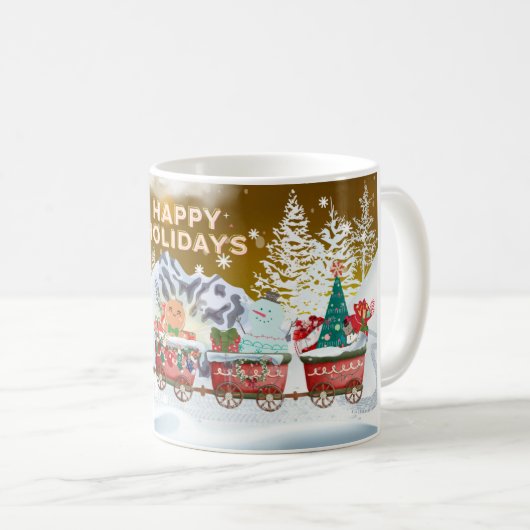 Mug de train de Noël, Mug de café de Noël (Devant droit)