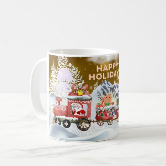 Mug de train de Noël, Mug de café de Noël (Devant gauche)
