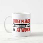 Mug De tranquillité réceptionniste svp au travail (Gauche)