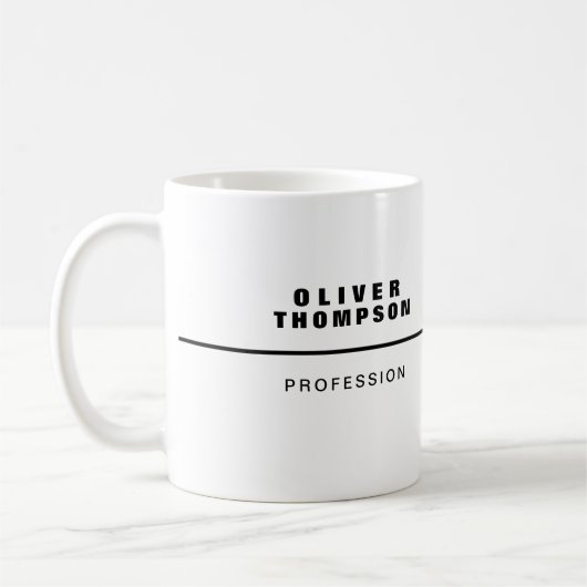 Mug de travail avec nom (Gauche)