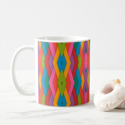 Mug de triangles colorés (Avec donut)