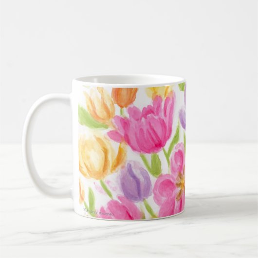 Mug de tulipes brillantes et belles (Gauche)