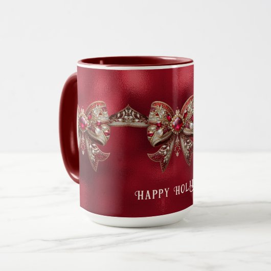 Mug de vacances à ruban rouge (Devant gauche)