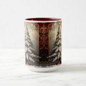 Mug de vacances arbre de Noël bonhomme de neige en (Centre)