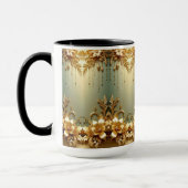 Mug de vacances aux ornements floraux dorés (Gauche)
