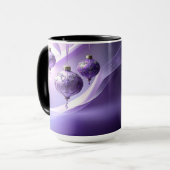 Mug de vacances de Noël Boule décorative violette (Devant gauche)