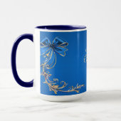 Mug de vacances Fleur Or Bleu (Gauche)
