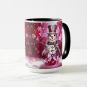Mug de vacances flocons de neige bonhomme de neige (Devant droit)
