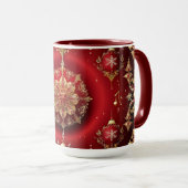 Mug de vacances Ornements Décoratifs Rouges (Devant droit)