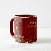 Mug de vacances Red Gold Floral (Devant gauche)