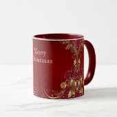 Mug de vacances Red Gold Floral (Devant droit)