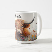 Mug de vache Highland personnalisé (Devant droit)
