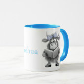 Mug de vache mignonne personnalisée avec poignée b (Devant droit)