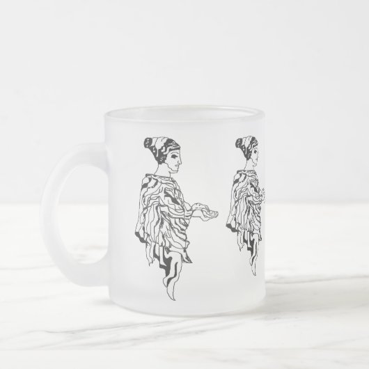 Mug de verre givrée : Statue grecque antique (Gauche)