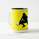 Mug de volley-ball avec son nom (Devant gauche)