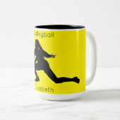 Mug de volley-ball avec son nom (Devant droit)