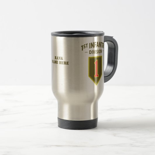 Mug De Voyage 1re insigne de division d'infanterie (Devant droit)