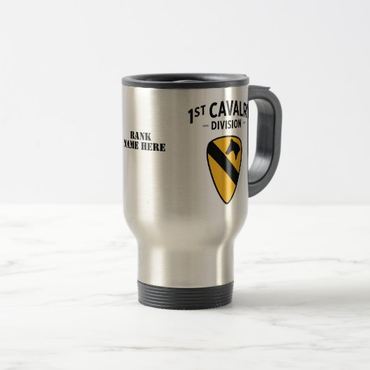 Mug De Voyage 1re insigne de la division de cavalerie (Devant droit)
