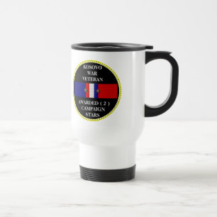 MUG DE VOYAGE 2 ÉTOILES DE CAMPAGNE KOSOVO GUERRE VÉTÉRAN