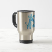 Mug De Voyage 2ème anniversaire Giraffe Bleue (Devant gauche)