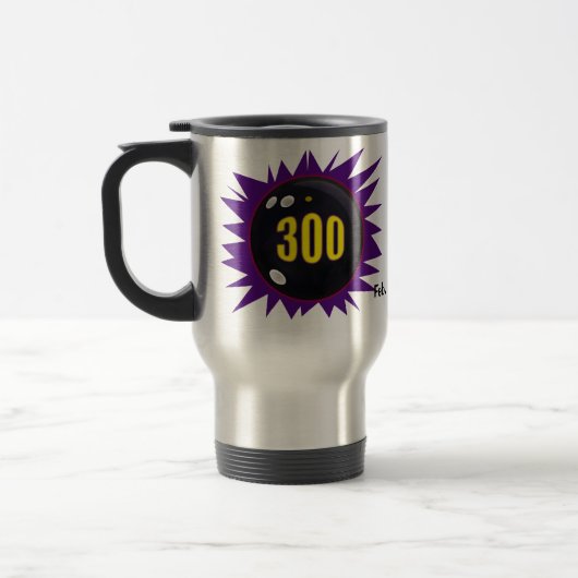 Mug De Voyage 300 Bowling Game, avec bowled date, (Gauche)